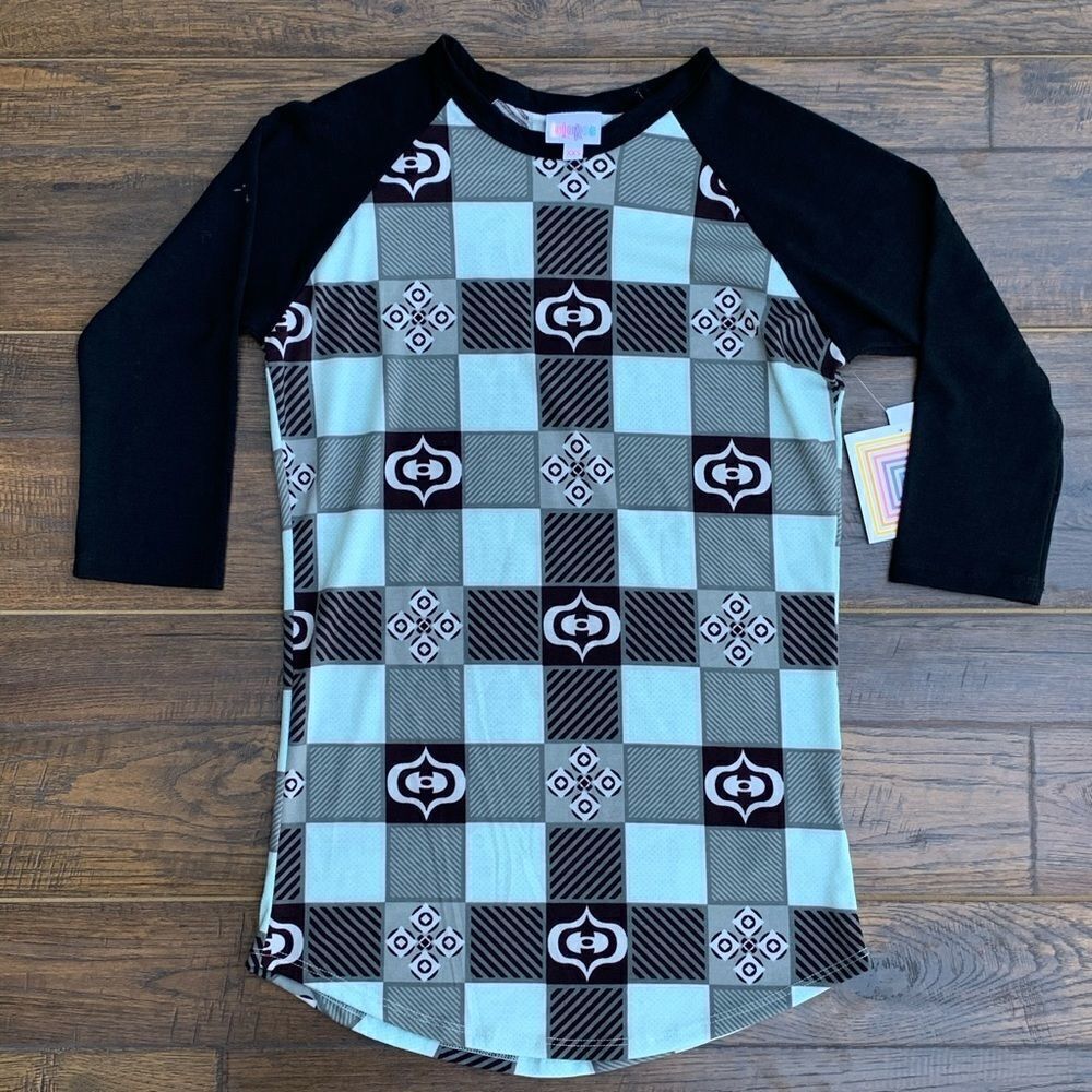 LulaRoe‎ Randy Checkerboard Print Shirt Size XXS